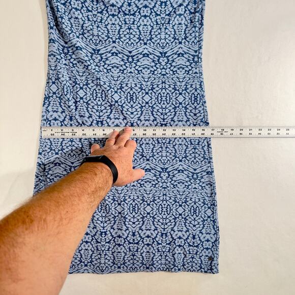 Eddie Bauer Sleeveless Sun Dress Woman's Small Blue Batik Boho Scoop Neck Resort - Picture 7 of 10